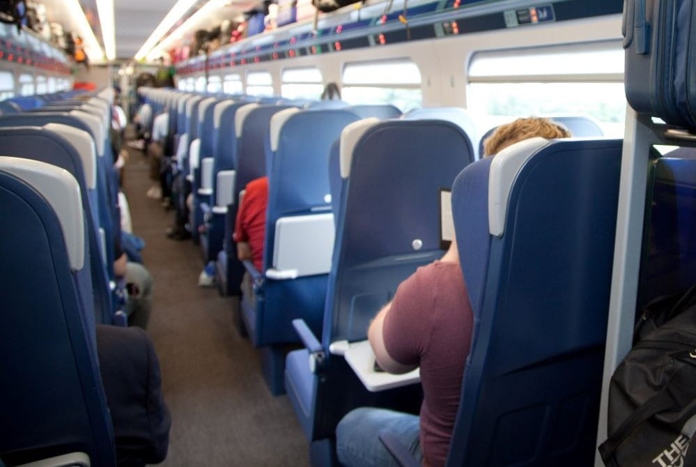 Train luggage storage for passengers