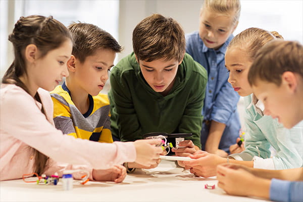 Children at a science workshop