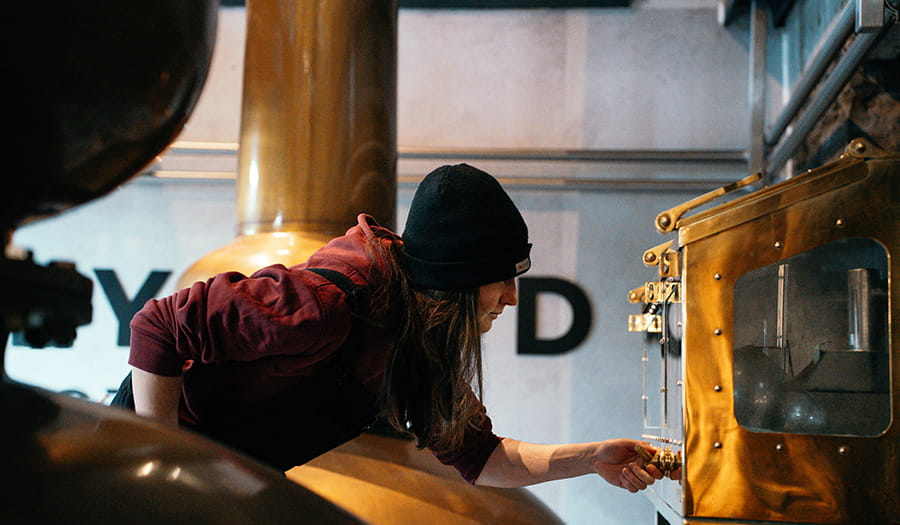 woman visiting Holyrood distillery