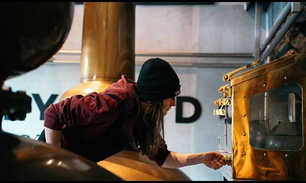 woman visiting Holyrood distillery